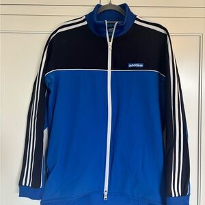 Adidas Men's Black and Blue Track Jacket
